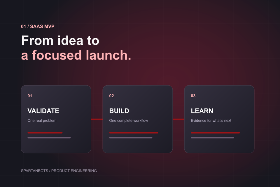 SaaS MVP Development: From Product Idea to a Focused Launch — concept illustration